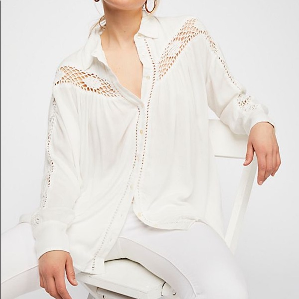 Free People White Button-Down